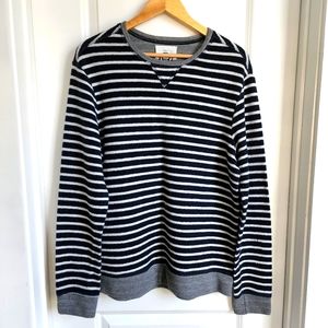 Sol Angeles - Stripe Terry Cloth Pullover - Navy/White - L